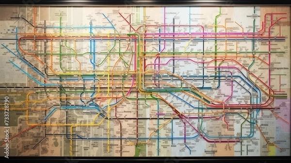 Fototapeta station nyc subway map