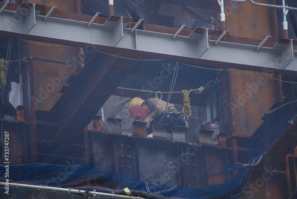 Obraz 鉄骨のある建設現場の風景