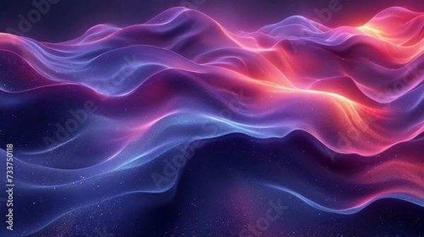 Fototapeta Fluid Neon Waves in Abstract Design