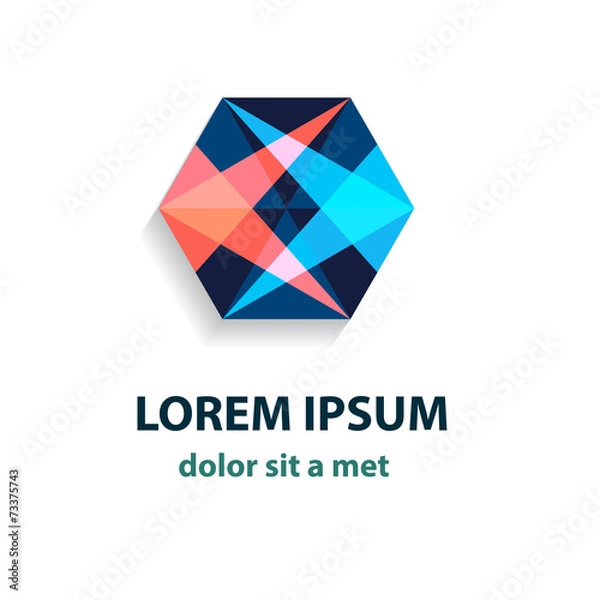 Obraz Vector crystal abstract logo. Modern polygon design