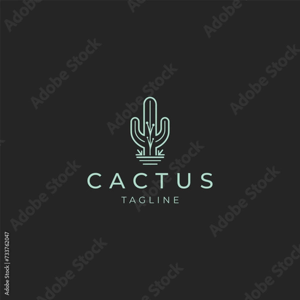 Obraz Cactus logo vector icon design template
