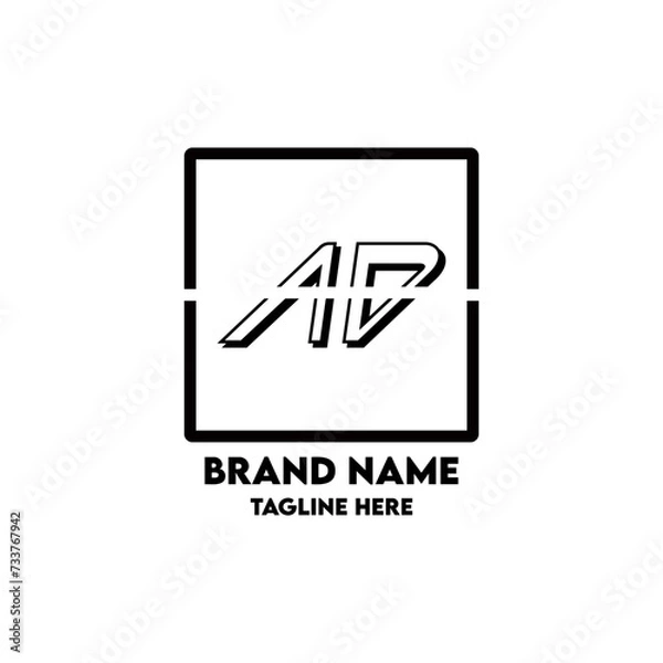 Fototapeta AD Logo Design And Monogram logo