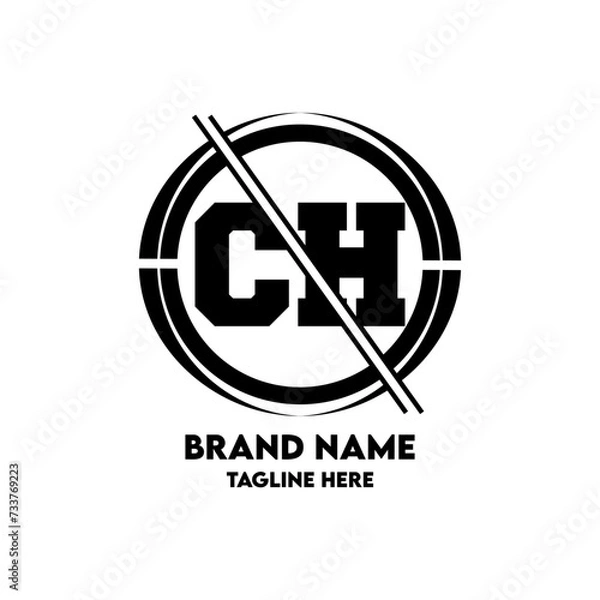 Fototapeta CH Logo Design And Monogram logo