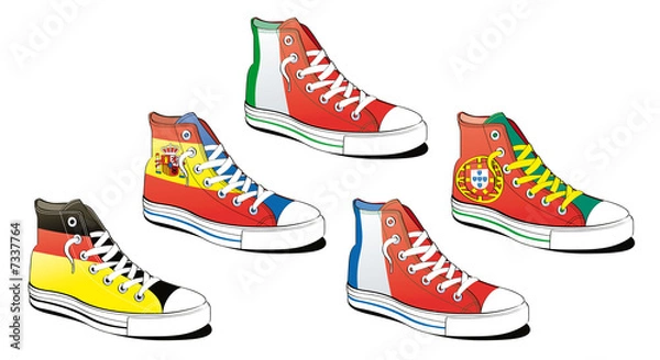 Obraz shoes with flag isolated on white background