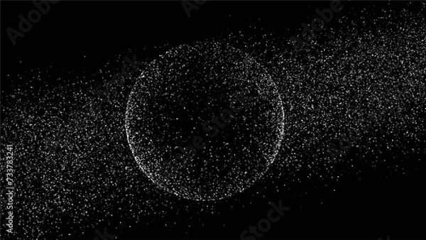 Fototapeta Futuristic vector sphere of particles and lines. Network connection big data. Abstract technology background. .