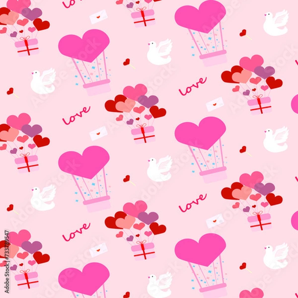 Fototapeta seamless pattern with hearts