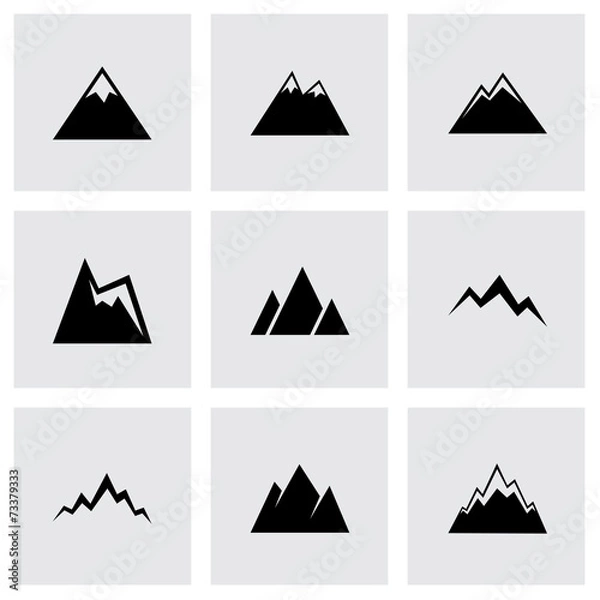 Obraz Vector mountains icon set