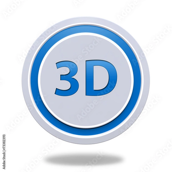 Fototapeta 3d circular icon on white background