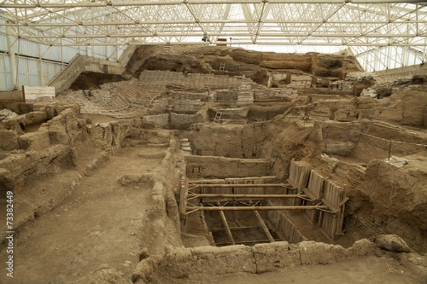 Obraz catalhoyuk Konya (Turkey). Built in 7500 B.C.