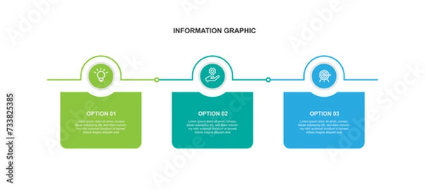 Fototapeta Infographic vector element with 3 step line connected