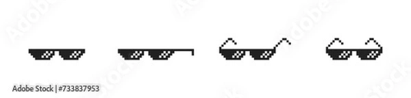 Fototapeta Pixel glasses, sunglasses icon set. Vector EPS 10