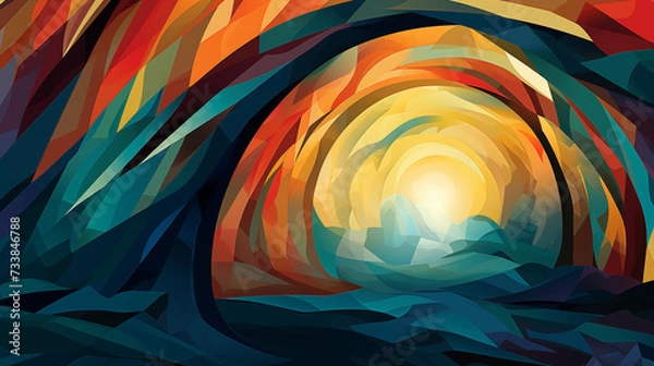 Fototapeta A bright light from an empty tomb on Easter.