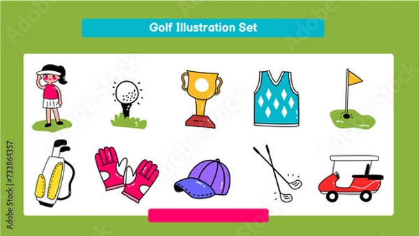 Fototapeta Golf Illustration Set