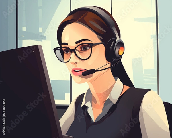 Obraz call center operator at work