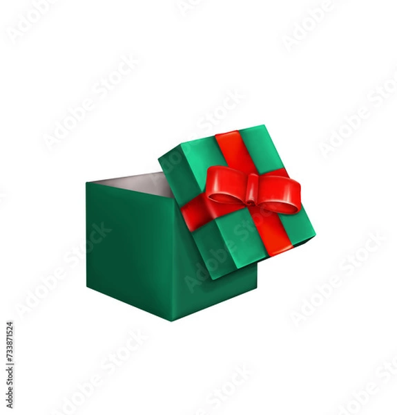 Obraz illustration green gift box