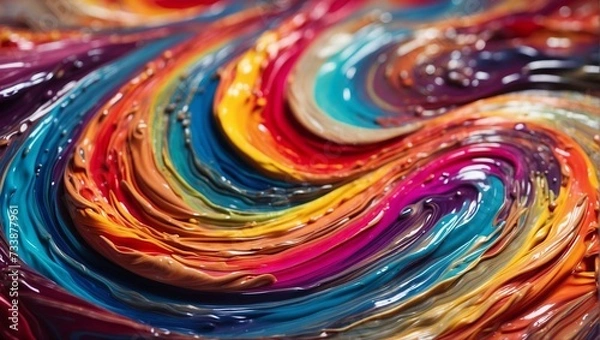 Fototapeta A swirling vortex of vibrant colors, each shade representing a different emotion, converging into a single point of pure serenity.