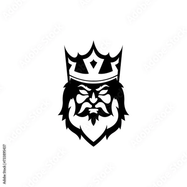Obraz King b & w logo icon concept