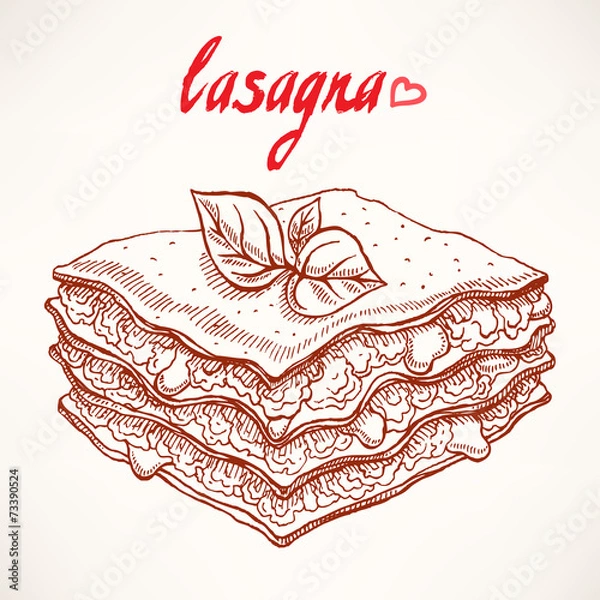 Fototapeta szkic lasagna