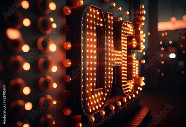 Fototapeta marquee lights. Generative AI