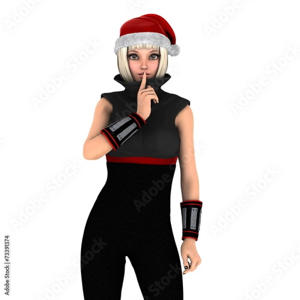 Fototapeta サンタクロース帽子の女性