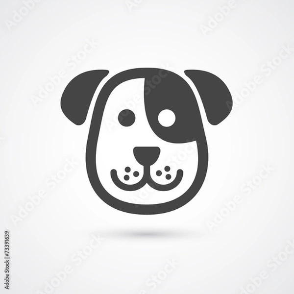 Obraz Cute dog icon . Vector element for design