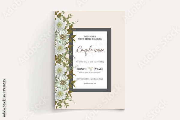 Fototapeta Save the date wedding invitation templates