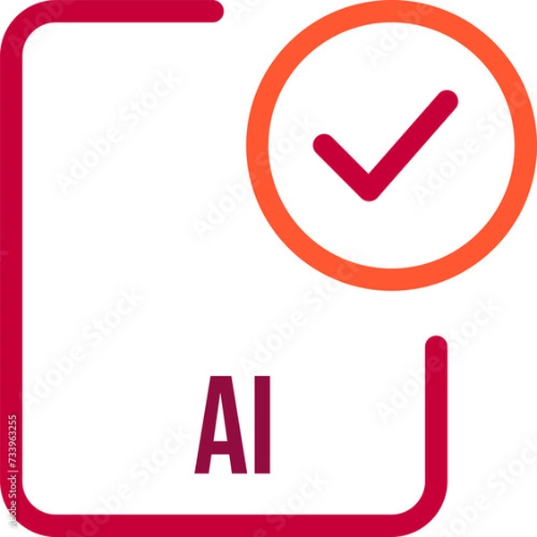 Fototapeta AI File icon with checked mark