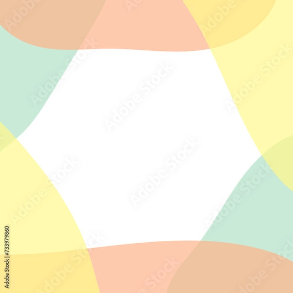 Obraz かわいいカラーの曲線の背景素材　1:1