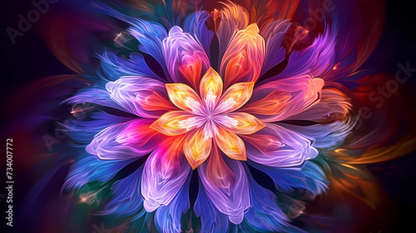 Fototapeta Intricate mandala with numerous vibrant patterns