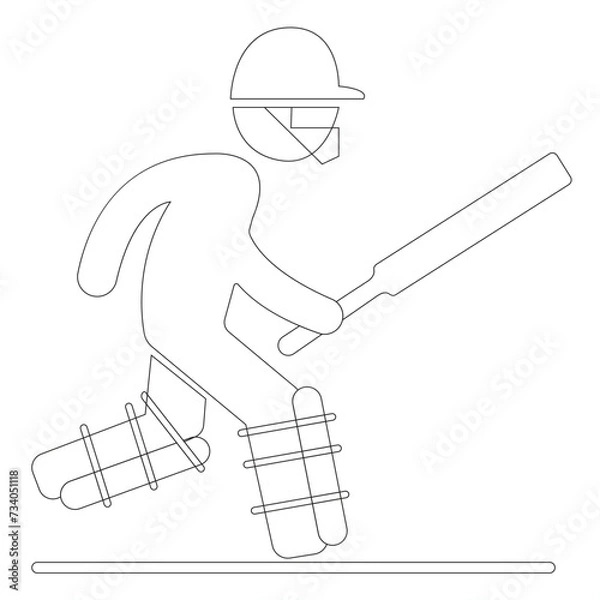 Obraz Player man icon vector line art eps