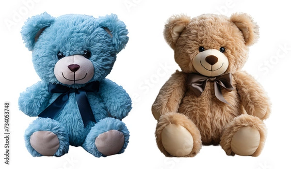 Fototapeta set of teddy bears with various colors, generative ai