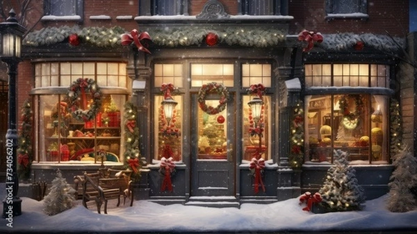 Fototapeta window holiday storefront