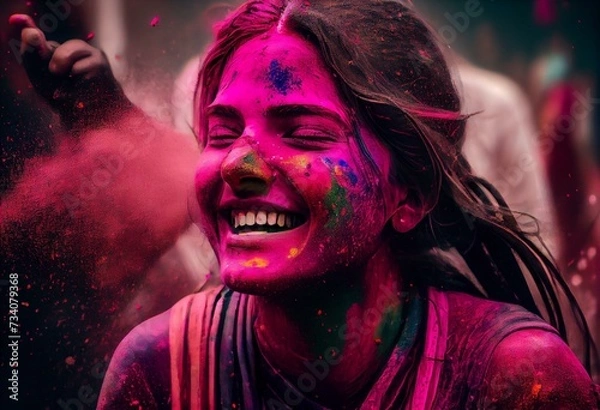 Fototapeta Enjoy the Joyful Colors of Holi. Generative AI