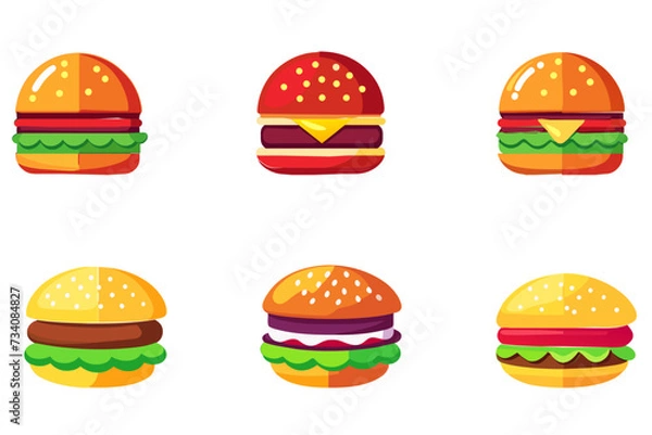 Fototapeta Burger vector set, isolated on white