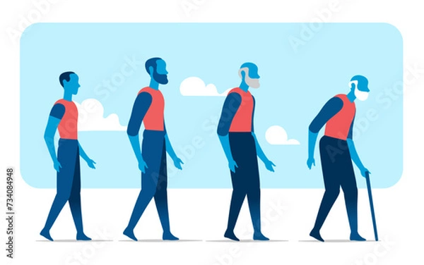 Fototapeta Aging, Physiological Changes, Material Body Transformation