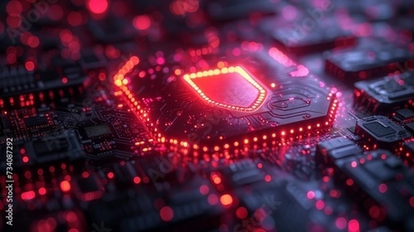 Fototapeta Abstract, digital digital cyber security concept.