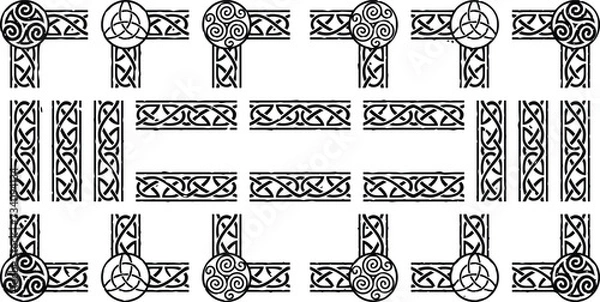 Obraz Seamless Celtic Knot Frame Borders