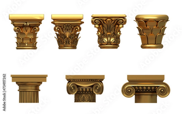 Fototapeta Set of classical architectural capitals of columns