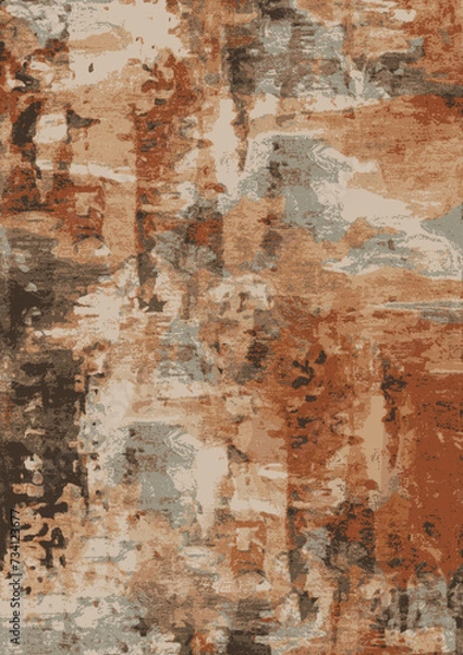 Fototapeta  Dirty and rusty watercolor brush stroke carpet pattern