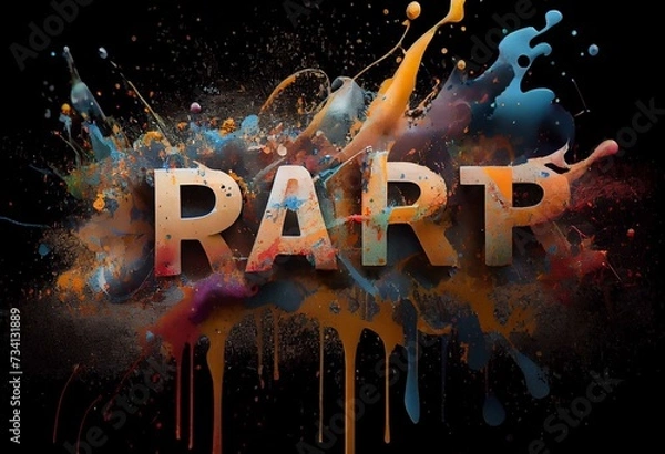 Fototapeta Paint Splatter Words - Happy Birthday. Generative AI