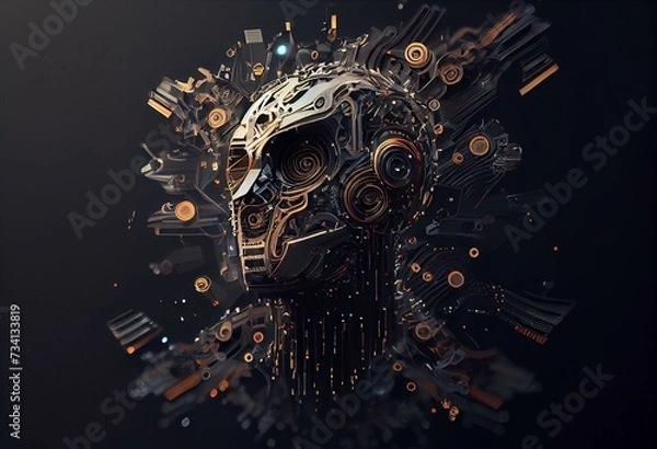 Obraz Abstract image that demonstrates the potential of machine learning intelligence and its role in today's world. Generative AI