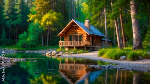 Fototapeta Casebre, cabana, paisagem