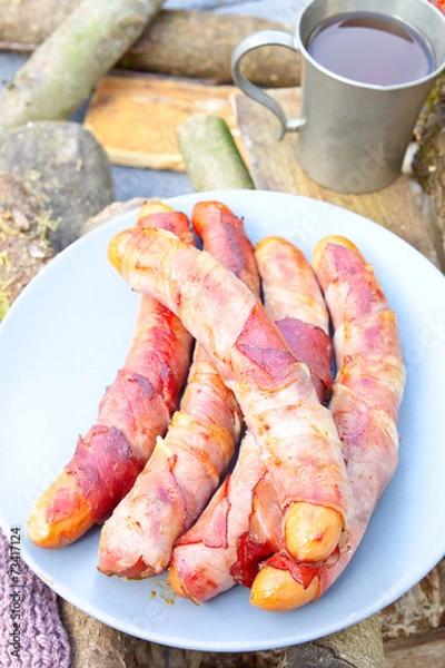 Obraz Würstchen mit Speck