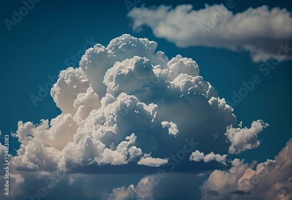 Obraz Fantastic soft white clouds against blue sky and copy space. Generative AI