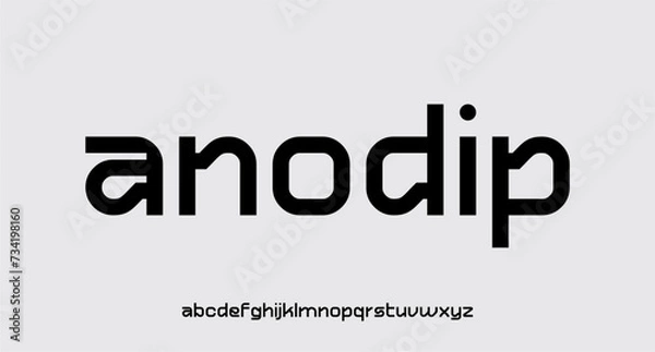 Obraz ANODIP FONT VECTOR DISPLAY LOWERCASE FUTURISTIC MODERN EDITABLE