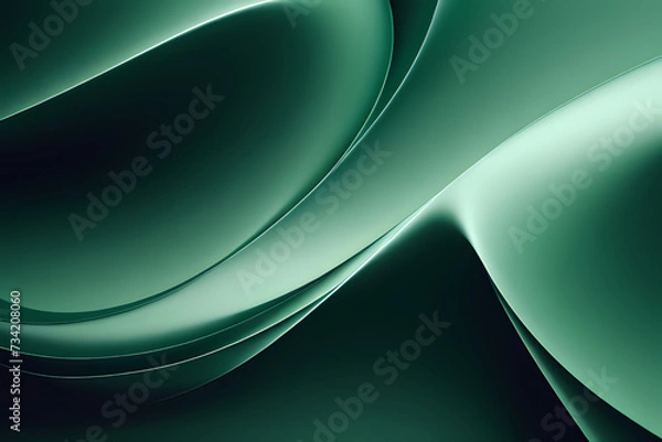 Fototapeta Luxury Green Background. Abstract Green Waves. Abstract background with wavy lines and dots. Modern abstract background for design. Vector illustration for brochure, flyer