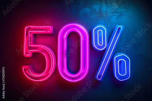 Fototapeta Radiant Halfway: Neon Text Display