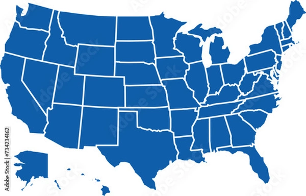 Fototapeta Map of the United States of America in vector format