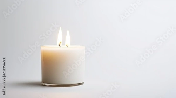Fototapeta light candle white background