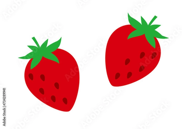 Obraz 完熟いちご　シンプル　透過png